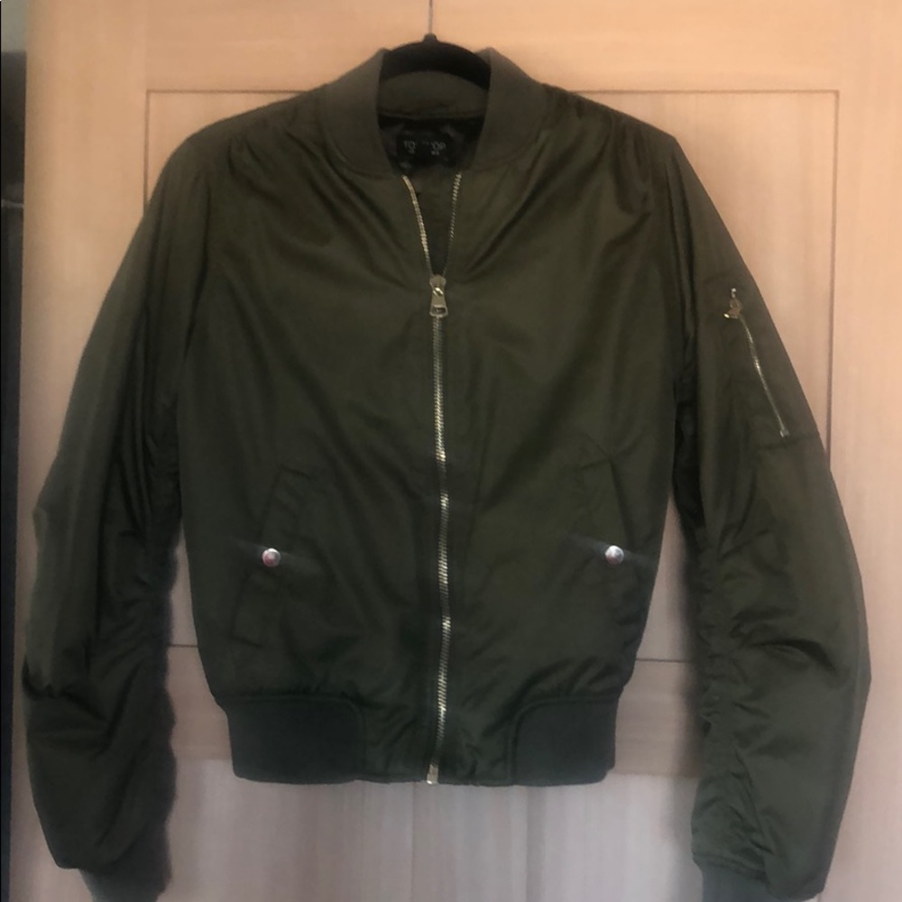 Topshop Olive green bomber jacket!